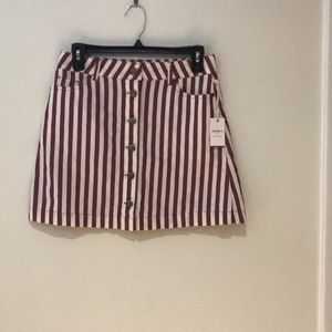 A red and white striped skirt.